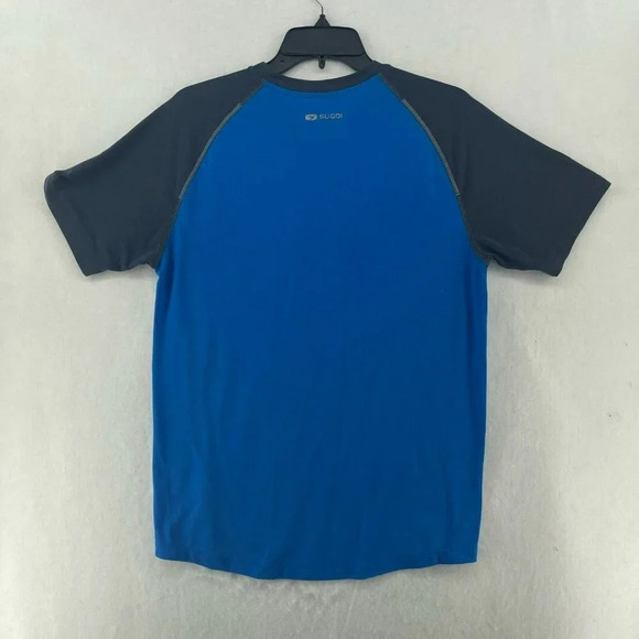 Sugoi Activewear Shirt Men's Sz S Blue Colorblock Crew V Detailed Neck Raglan - Picture 2 of 11